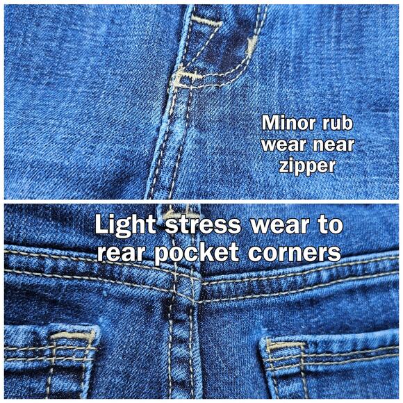 Dark Stretch Denim Skinny Jeans Size 6 Cropped Raw Hem Rock Republic Berlin - Picture 6 of 10